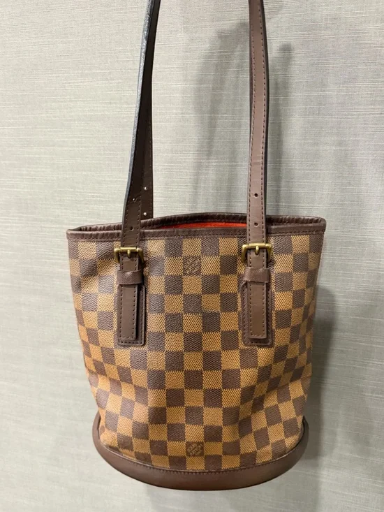 LOUIS VUITTON Marais Shoulder Bag Damier Ebene Leather Brown - Picture 1 of 11